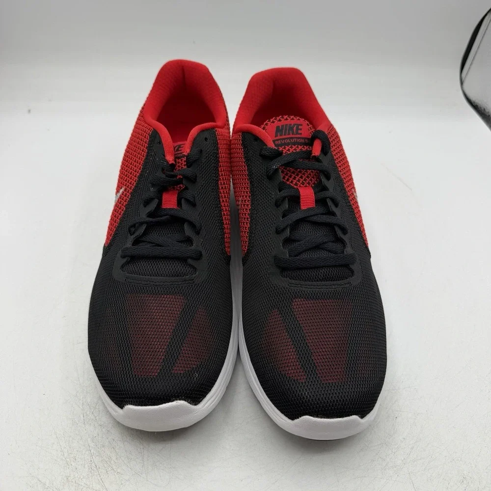 Nike Revolution 3 Running Shoes Mens 9.5 Black/University Red Sneaker 819300-600